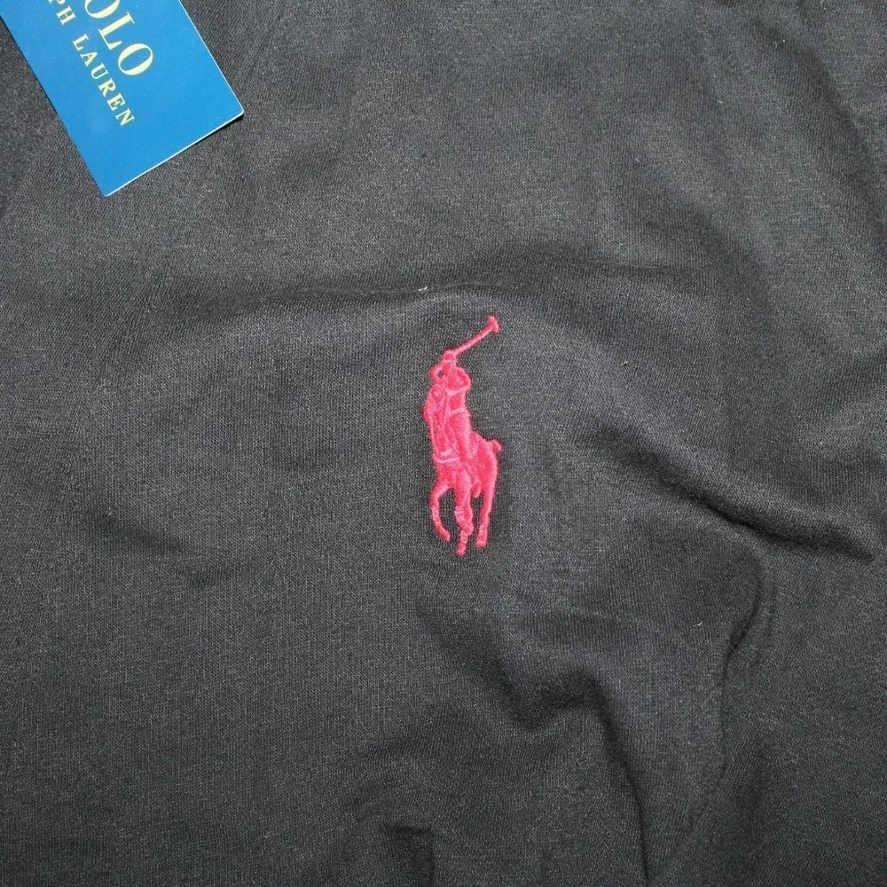 NWT POLO RALPH‎ LAUREN BRUSHED FLEECE MEN'S BATH ROBE BLACK